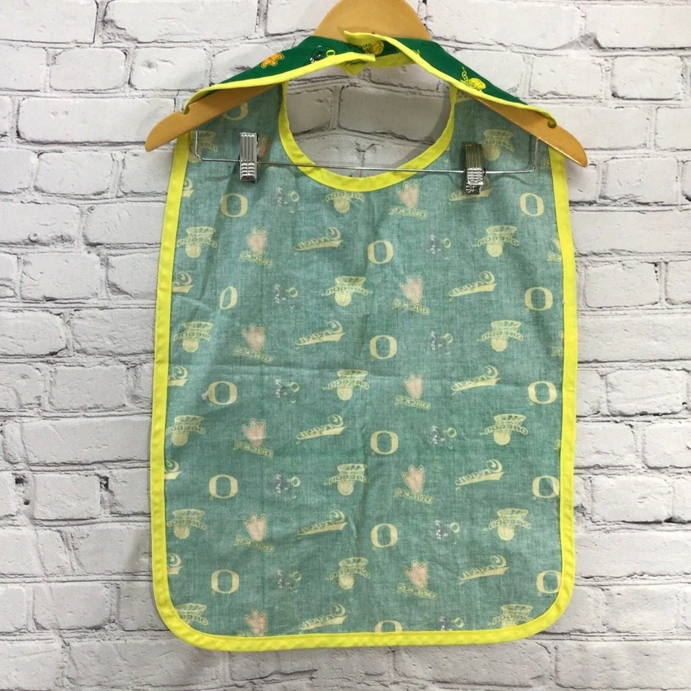 Oregon Ducks Bib Green Yellow Handmade